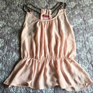 Body Central Light Pink Flowy Peplum Top 🌸